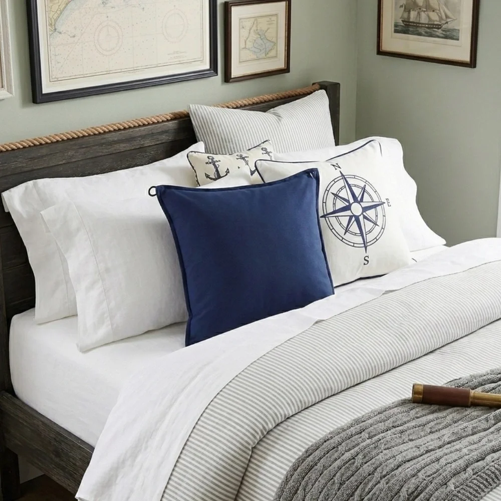 IKEA GURLI Navy Cover w/Fjadrar w/Down Insert Accent Cushion in Dark Blue 20x20